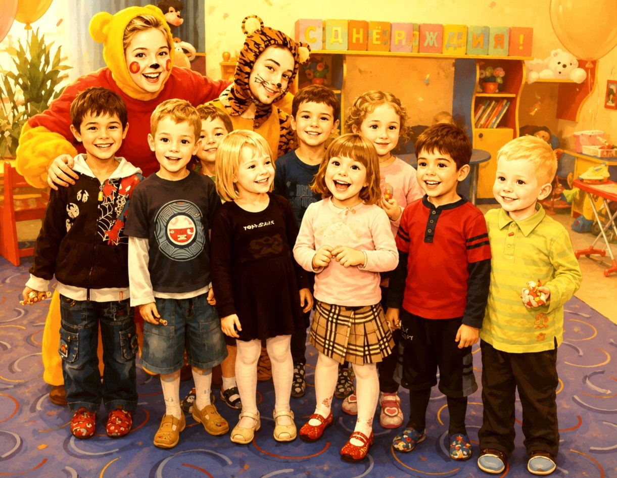 Kids enjoying a themed birthday celebration in London